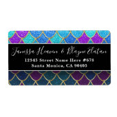 エレガント モダン マーメイド マジック グリッター 住所ラベル ラベル (正面)