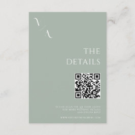 エレガント モダン ミニマリスト サージュグリーン ウェディング エンクロージャーカード