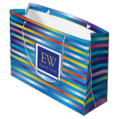 エレガント モダン ミニマル グラデーション ライン デザイン ラージペーパーバッグ (裏面アングル)