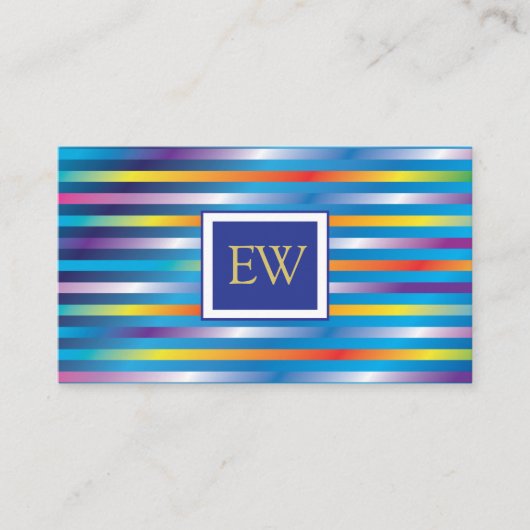 エレガント モダン ミニマル グラデーション ライン デザイン 名刺 (正面)