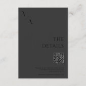 エレガント モダン ミニマル マットブラック ウェディング エンクロージャーカード (正面)