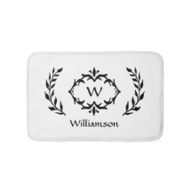 エレガント モダン モノグラム ワレアス ブラック ホワイト シック