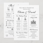 エレガント モダン ユニーク インフォグラフィック ウェディング プログラム (正面/裏面)