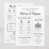 エレガント モダン ユニーク インフォグラフィック ウェディング プログラム (正面/裏面)