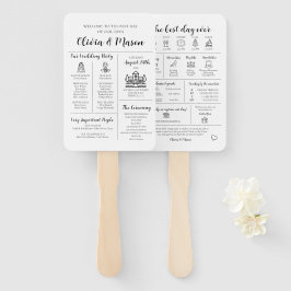 エレガント モダン ユニーク インフォグラフィック ウェディング プログラム ハンドファン