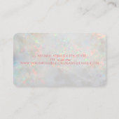 エレガント モダン ユニーク フラミンゴ オパール ホログラム 名刺 (裏面)