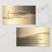 エレガント モダン ラグジュアリー ゴールド フレーム 名刺 (正面/裏面)