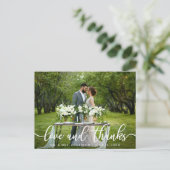 エレガント モダン ラブ アンド サンクス | 結婚写真 ポストカード (スタンド正面)