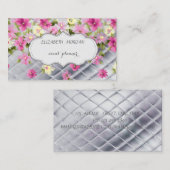 エレガント,モダン，ロマンチック，花 名刺 (正面/裏面)