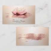 エレガント モダン ロータス ローズゴールド ブラシ ストローク 名刺 (正面/裏面)