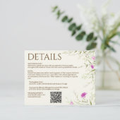 エレガント モダン ワイルドフラワー オフホワイト ウェディング エンクロージャーカード (スタンド正面)