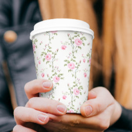 エレガント モダン ヴィンテージ フラワー ローズ 紙コップ