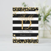 エレガント モダン 偽金 スプラッタとストライプ 招待状 (スタンド正面)