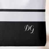 エレガント モダン 太いストライプ モノグラムイニシャル ブラック トートバッグ