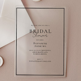 エレガント, モダン，手書き，ブライダルシャワー アクリル招待状