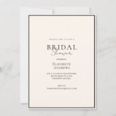 エレガント, モダン，手書き，ベージュブライダルシャワー 招待状 (正面)