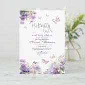 エレガント モダン  水彩蝶のキス 赤ちゃんS 招待状 (スタンド正面)