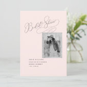 エレガント&モダン B/Wフォト赤面ブライダルシャワー 招待状 (スタンド正面)