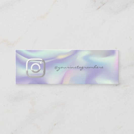 エレガント,モダン Instagramソーシャルメディアホログラフィック スキニー名刺 (正面)