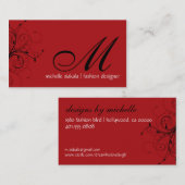 エレガント; モノグラムの華麗さ 名刺 (正面/裏面)