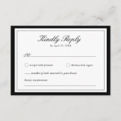 エレガント |モノグラムクラシックウェディングRSVPカード エンクロージャーカード (正面)