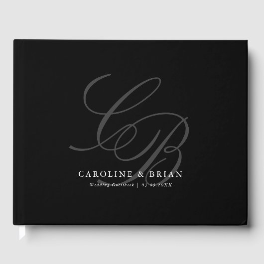 エレガント、モノグラム結婚、 ゲストブック (正面)