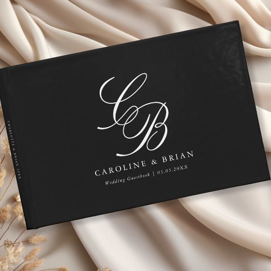 エレガント、モノグラム結婚、 ゲストブック