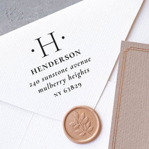 エレガント&モノグラモダンムファミリー差出人住所 ラバースタンプ