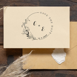 エレガント&モノグラモダンム日付の保存イニシャル セルフインキングスタンプ