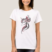 エレガント ユニコーン ラインアート Tシャツ (正面)