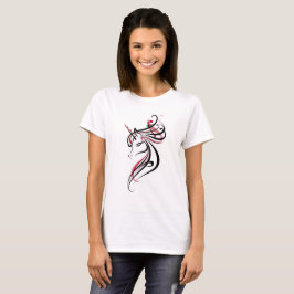 エレガント ユニコーン ラインアート Tシャツ