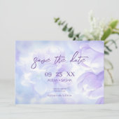 エレガント ライトパープル リラの花 結婚式 セーブザデート (スタンド正面)