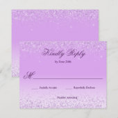 エレガント ライトパープル 出欠カード (正面/裏面)