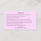 エレガント ライラック パープル マーブル アゲート まつげエクステンション 名刺 (裏面)