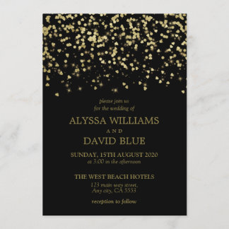エレガント ラグジュアリー ゴールド フェイク ウェディング 招待状