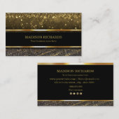 エレガント ラグジュアリー ゴールド ブラック 名刺 (正面/裏面)