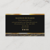 エレガント ラグジュアリー ゴールド ブラック 名刺 (裏面)