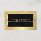 エレガント ラグジュアリー シック ゴールド グリッター ボケ オンブレ 名刺 (裏面)