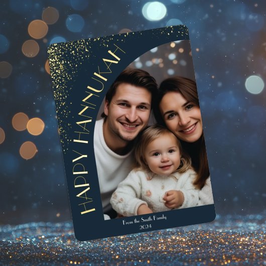 エレガント ラグジュアリー ハヌカ 祝い | 現代のグリーティング 箔招待状