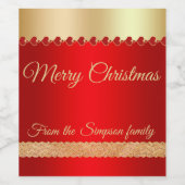 エレガント ラグジュアリー パーソナライズされたクリスマス ワインラベル (シングルラベル)