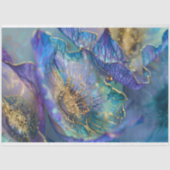 エレガント ラグジュアリー パープルとゴールドのフラワーデコパージュ 薄葉紙 (正面)