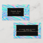 エレガント ラグジュアリー モダン ホログラフィック 名刺 (正面/裏面)