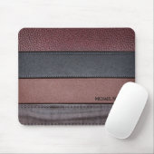 エレガント ラグジュアリー レザールック ブラウン ブラック マウスパッド (マウス)