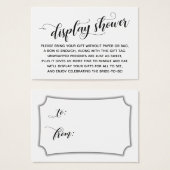 エレガント、ラップなしミニマルブライダルシャワーギフトラベル (正面&裏面)