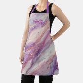 エレガント ラベンダー パープル マーブル アゲート ローズゴールド エプロン (インサイチュ)