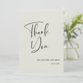 エレガント&ラモダンイトセージ結婚のサンキューカード 招待状 (スタンド正面)