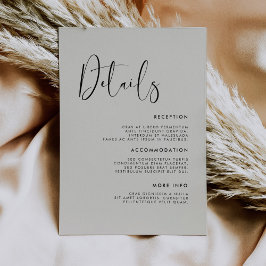 エレガント&ラモダンイトセージ緑の結婚詳細 エンクロージャーカード