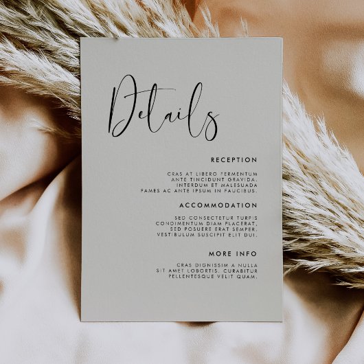 エレガント&ラモダンイトセージ緑の結婚詳細 エンクロージャーカード