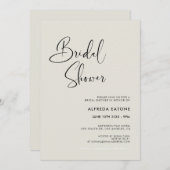 エレガント&ラモダンイトセージ緑ブライダルシャワー 招待状 (正面/裏面)