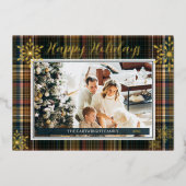 エレガント リッチ プライド  ヘリテージ スタイル ハッピー ホリデイズ 箔招待状 (正面)